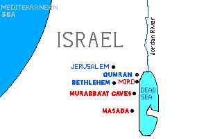 PC 1QUMRAN: MAP OF ISRAEL, INCL. OTHER DSS SITES